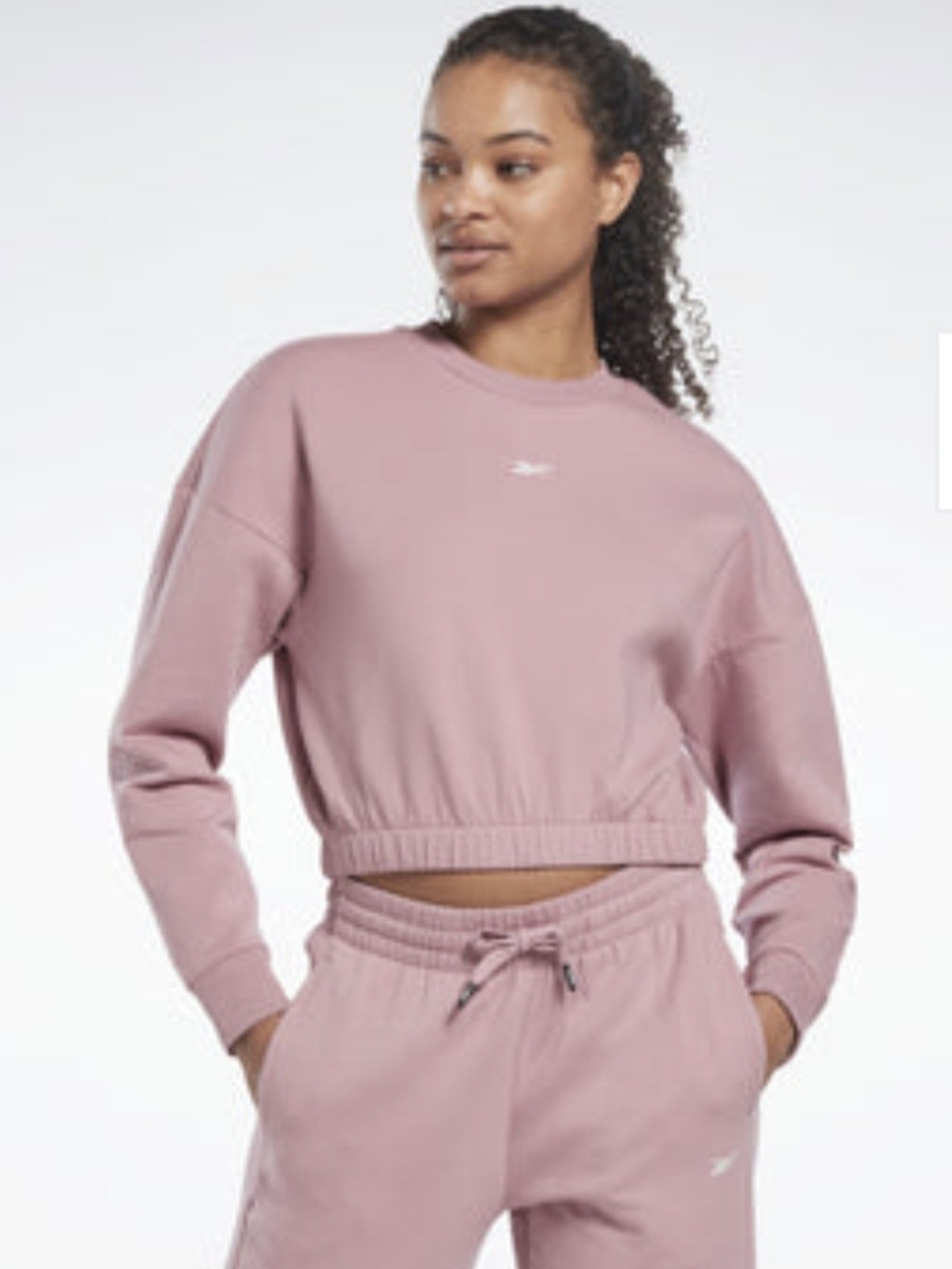 Reebok Women's Cropped Crew Sweatshirt - Dusty Pink